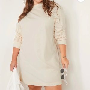 Ivory cotton, very soft roomy, NWOT, Old Navy loose  Long Sleeve Shift Dress XL